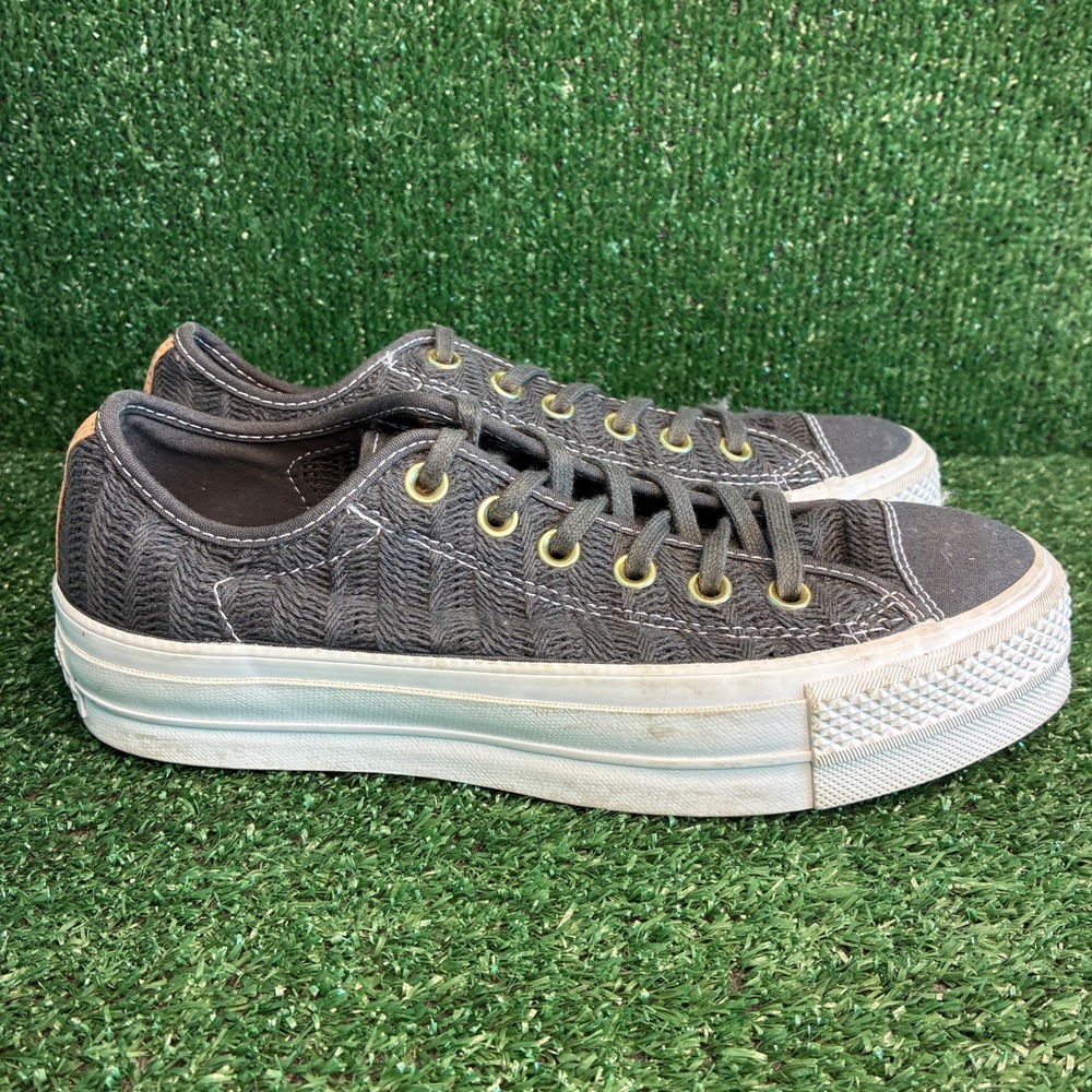 Converse Chuck Taylor All Star Lift Herringbone Platform Sneaker Grey Womens 8.5
